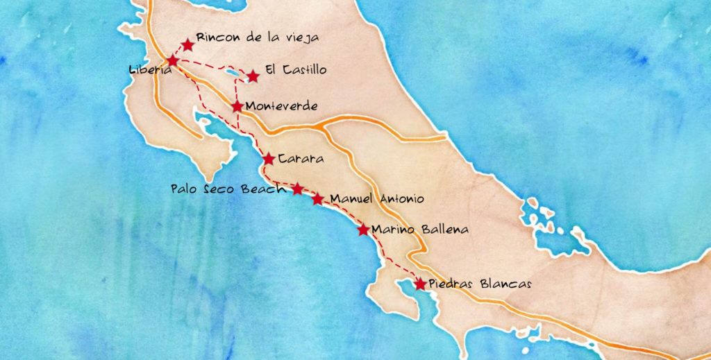 Notre itinéraire de voyage au Costa Rica