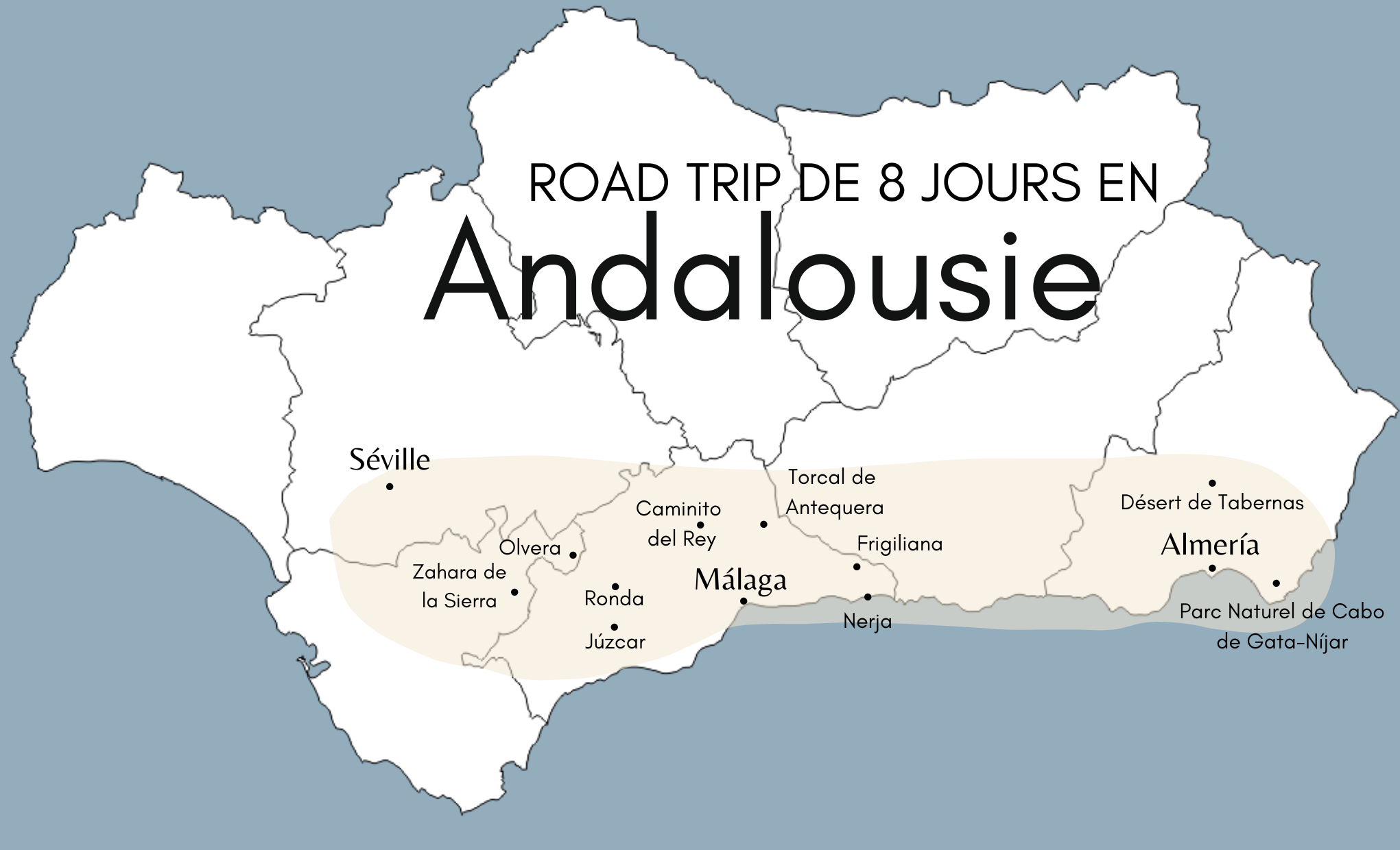Itinéraire road trop Andalousie (carte)